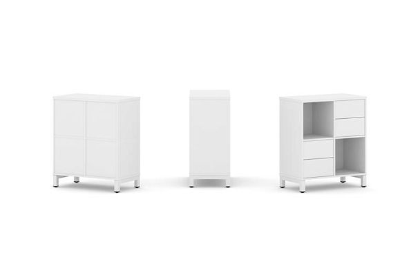 Стайл Проджект Набор стеллажа 1 сторон., 2 яр. SN.NS-221 Белый/Металл Белый 754*400*881 - Вид 1