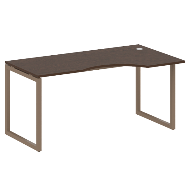 Metal System Quattro Стол криволинейный правый на О-образном м/к 40БО.СА-1 (R) Венге/Мокко металл 1600*900*750 - Вид 1