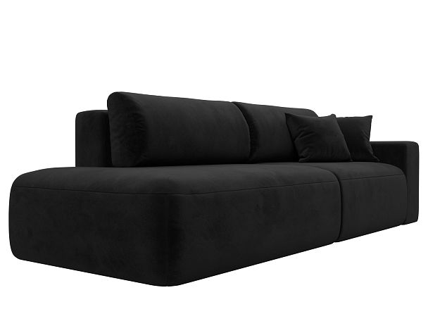 Диван прямой Лига-036 Модерн подлокотник справа Велюр черный - Вид 4