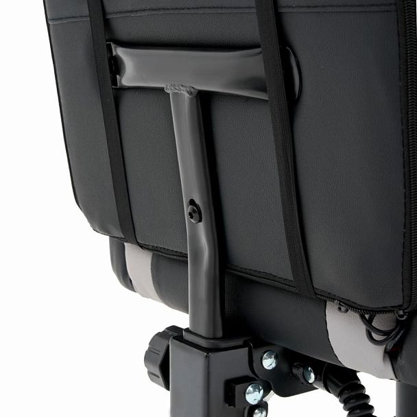 Кресло компьютерное CROMEX "Quantum GM-155 RGB", подсветка, две подушки, экокожа, черное/красное/серое, 532955 - Вид 16