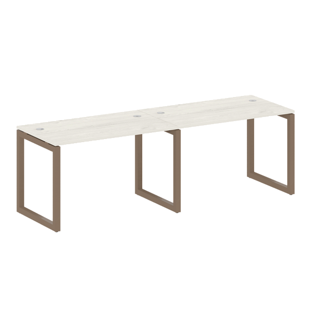 Metal System Quattro Р. ст. на 2 раб. места на О-образном м/к 50БО.СМ-2.2 Дуб наварра/Мокко металл 2400*720*750 - Вид 1