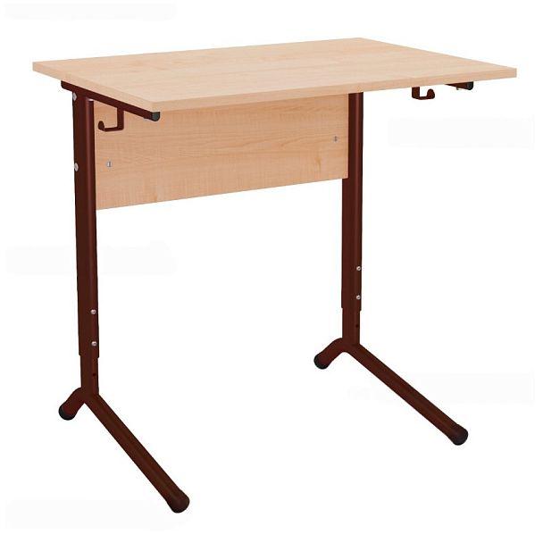 Стол ученический 121Р, 1-местный, регулируемый на плоскоовальной трубе (м/к Коричневый, Серый, Черный), гр.3-5 - Вид 5