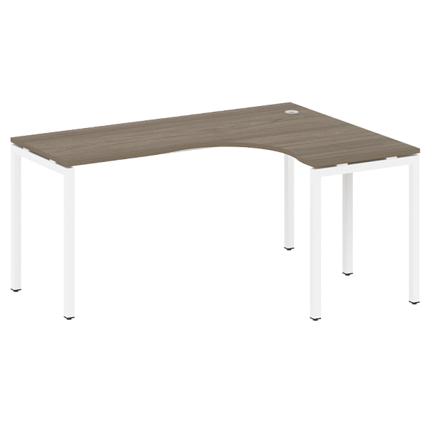 Metal System Quattro Стол криволинейный правый на П-образном м/к 40БП.СА-4 (R) Вяз/Белый металл 1600*1200*750 - Вид 1