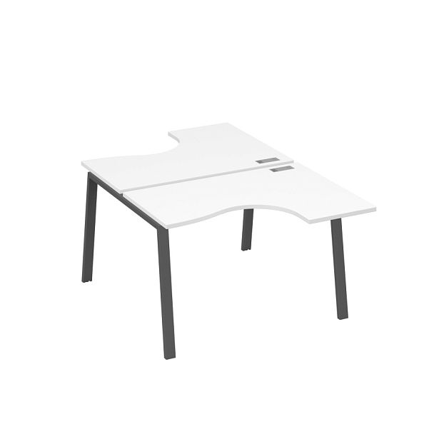 Рабочая станция каркас TRE столы Классика (2х120) A4 А4 Б3 180  БП белый премиум / металлокаркас антрацит - Вид 1