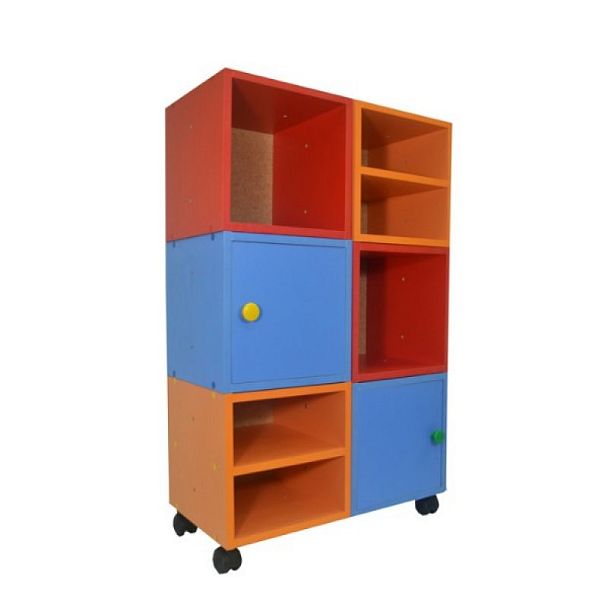 Модульный стеллаж Тетрис, с дверкой, ЛДСП цветной - Вид 6