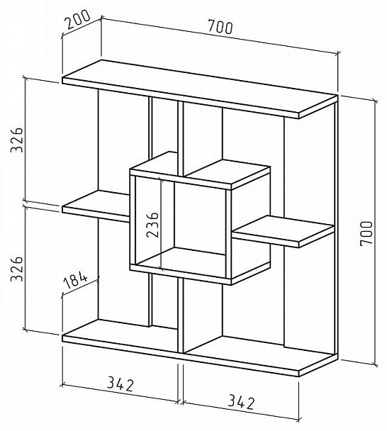 Полка навесная Лайт-26 - Вид 2