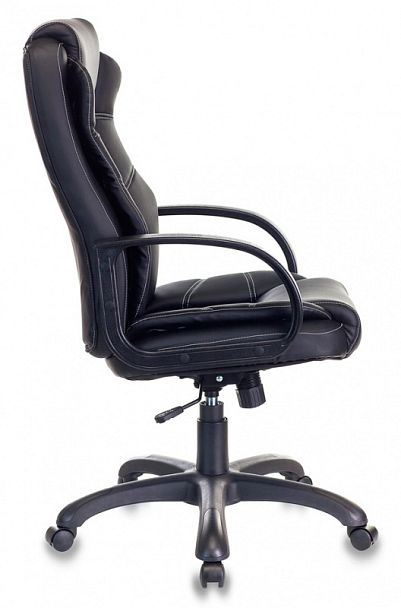 Кресло руководителя Бюрократ CH-839 черный Leather Black экокожа крестов. пластик - Вид 2