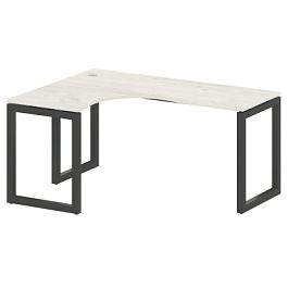 Metal System Quattro Стол криволинейный левый на О-образном м/к 50БО.СА-4 (L) Дуб наварра/Антрацит металл 1600*1200*750 - Фото предпросмотра