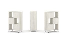 Стайл Проджект Набор стеллажа 1 сторон., 3 яр. SN.NS-321 Дуб Наварра/Металл Белый 754*400*1248 - Фото предпросмотра