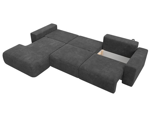 Диван угловой Лига-036 НПБ Классик Лонг левый угол Велюр серый - Вид 9