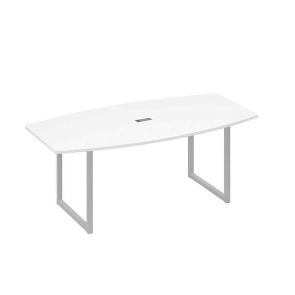 Стол переговорный 200 с металлокаркасом QUATTRO A4 А4 Б4 113 БП белый премиум / металлокаркас серый - Вид 1
