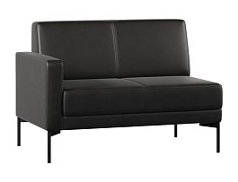 Модуль Everprof Gamma с подлокотником двухместный правый Экокожа Черный - Фото предпросмотра