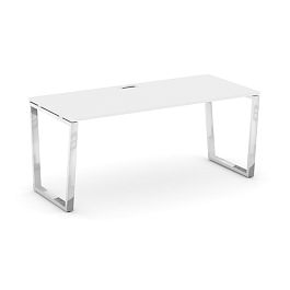 Style Project Direct Lux Стол письменный M-SN-6T2.SR-024.M Белый/Нержавеющая Сталь/Хром 1580*800*750 - Фото предпросмотра
