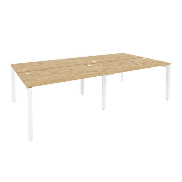 Onix Рабочая станция на П-образном м/к O.MP-D.RS-4.3.7 Тиквуд светлый/Белый металл 2760*1475*750 - Вид 1