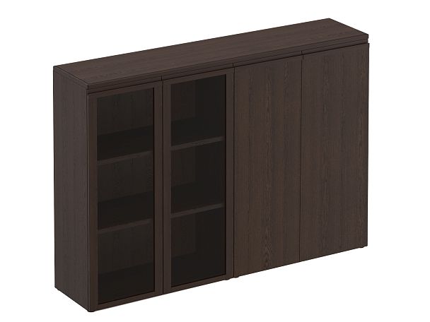 Шкаф средний комбинированный со стеклом закрытый Mark МК 322 дуб валенсия - Вид 3