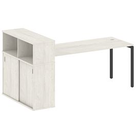 Metal System Quattro Стол письменный с шкафом-купе на П-образном м/к 40БП.РС-СШК-3.5 Т Дуб наварра/Антрацит металл 2210*1120*1098 - Фото предпросмотра