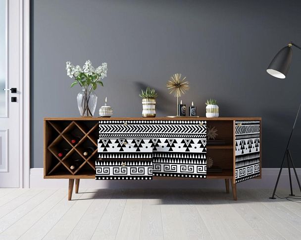 Комод Berber удлиненный с бутылочницей 19 принт арт BB15/Print_19 - Вид 2