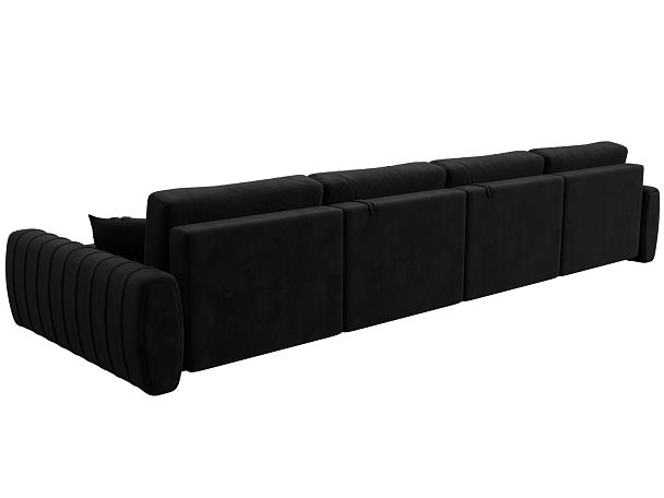 Диван П-образный Лига-057 НПБ Лонг Велюр черный - Вид 5