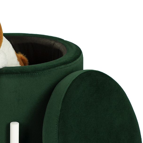 Комплект пуфов Кен с местом для хранения Зеленый велюр Confetti deep forest/белый, 2 шт. - Вид 4