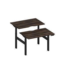 Рабочая станция на электроприводе с вырезами Elevo А2 ЧР 101.2 ДР дуб ристретто/ черный гладкий - Фото предпросмотра