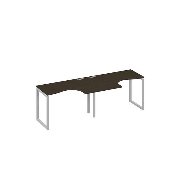 Рабочая станция столы Классика опоры QUATTRO (2х120) A4 А4 Б4 031-2 БП венге / металлокаркас серый - Вид 1