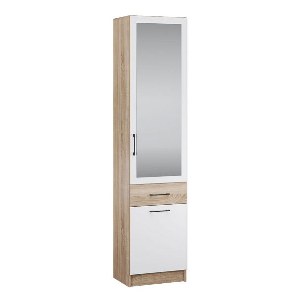 Прихожая Денвер пенал с зеркалом дуб сонома/белый - Вид 1