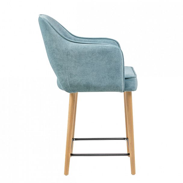 Стул Роза полубарный, велюр голубой Cashemere 020, ножки лак - Вид 4