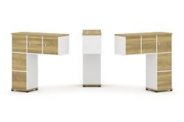 Concept Надставка низкая CN.DNN-005 Дуб Винченцо/Белый Бриллиант/Металл Черный 1099*365*1130 - Фото предпросмотра