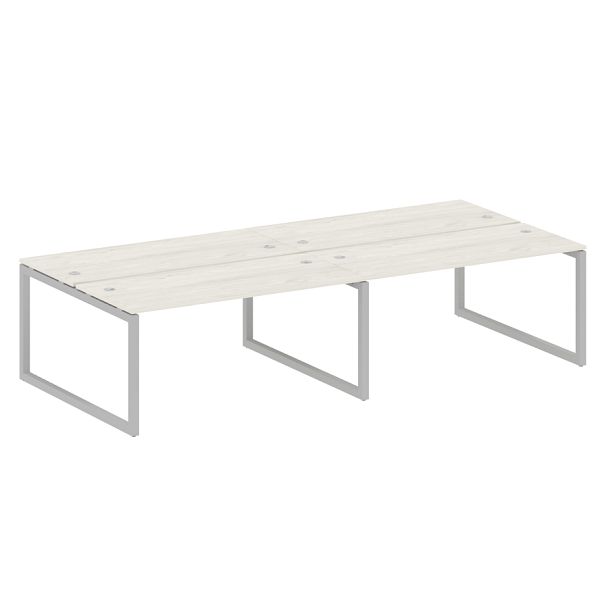 Metal System Quattro Р. ст. на 4 раб. места на О-образном м/к 50БО.СМ-4.4 Дуб наварра/Серый металл 3200*1475*750 - Вид 1