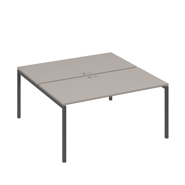 Рабочая станция (2х160) с металлокаркасом DUE A4 А4 Б2 178 БП мокко премиум / металлокаркас антрацит - Вид 1