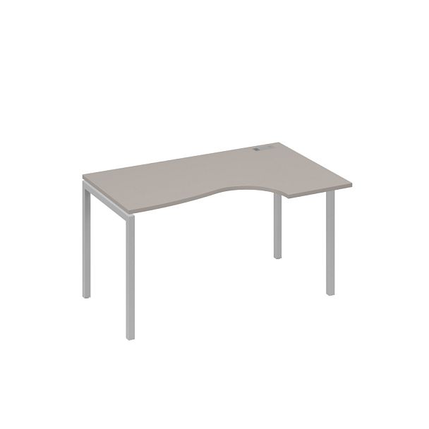 Стол эргономичный правый "Классика" на металлокаркасе DUE A4 А4 Б2 044 БП мокко премиум / металлокаркас серый - Вид 1