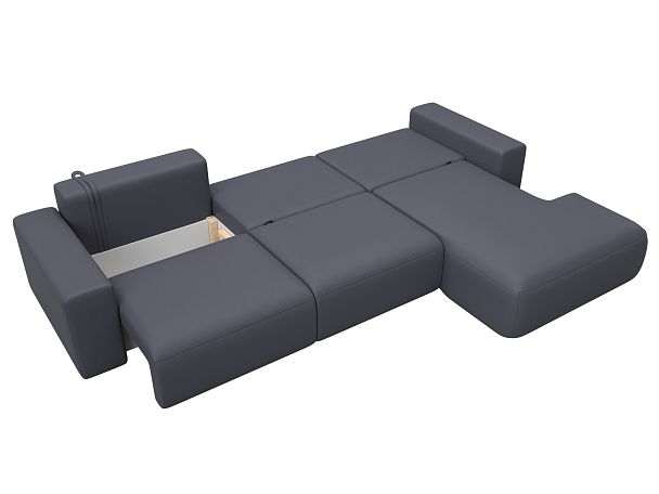 Диван угловой Лига-036 НПБ Классик Лонг правый угол Экокожа серый - Вид 9