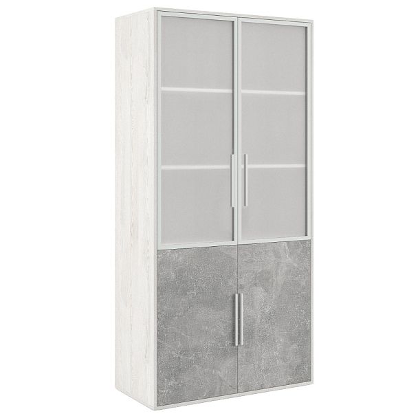 Шкаф для бумаг B-tone 93,5x45x191,7 сосна бетон светлый - Вид 1