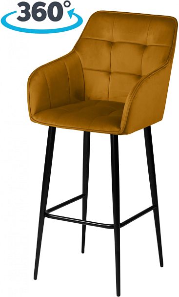 Барное поворотное кресло Мони К, Confetti chai tea/черный - Вид 1