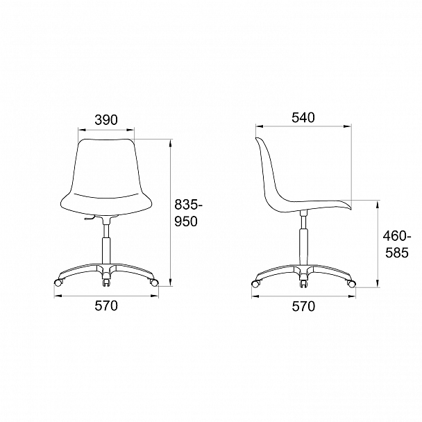 Кресло College SW на черной крестовине Cipro	, оранжевый - Вид 3
