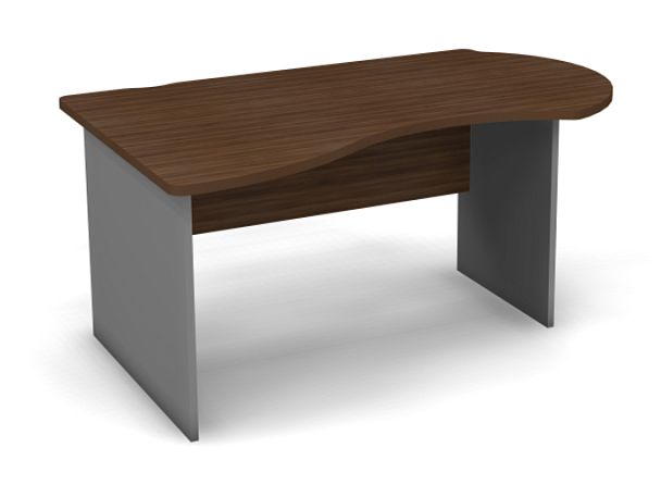Стол асимметричный L,R 1600 Берлин Орех Вармия/Серый СА 160 - Вид 1