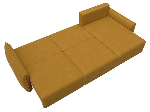 Диван угловой Лига-051 НПБ Лонг угол универсальный Велюр желтый - Вид 9