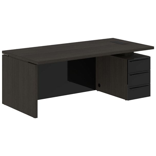 Стол письменный СП-064-25-23(R) Дуб Мореный/Черный глянец 2000х900х750 KANON - Вид 1