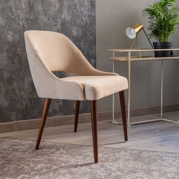 Стул Мила, желтый вельвет, черные ножки - Вид 9