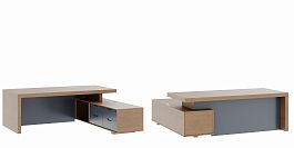 Стол письменный с тумбой большой Concept 220x204x76 дуб капучино - Фото предпросмотра