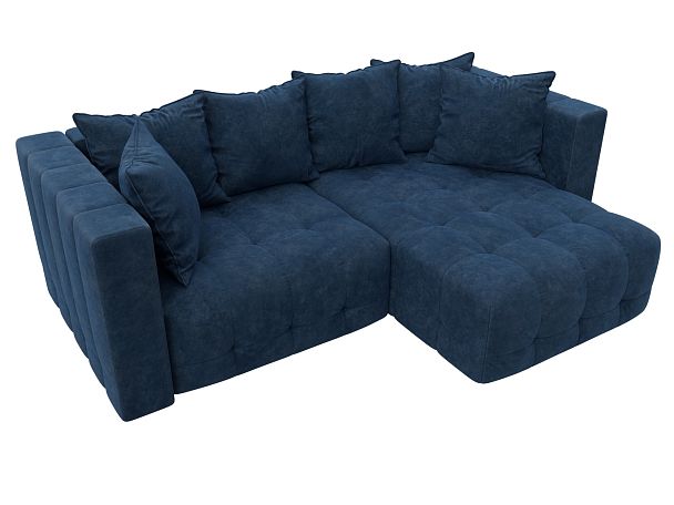 Диван угловой Лига-052 НПБ угол универсальный Велюр синий - Вид 6