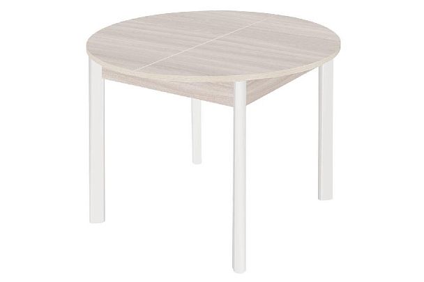 Стол круглый раздвижной из комплекта СКБ Снег (Лак),Ясень шимо светлый - Вид 1