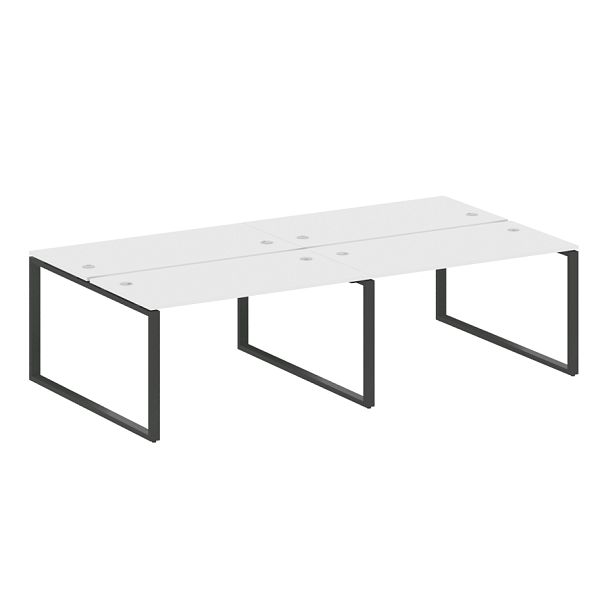 Metal System Р. ст. на 4 раб. места на О-образном м/к БО.СМ-4.3 Белый/Антрацит металл 2800*1475*750 - Вид 1