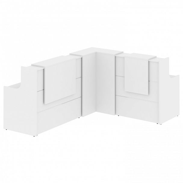 Ресепшн Г-образный "Onix" O.R-K-32 белый бриллиант - Вид 2