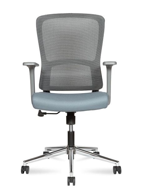 Кресло офисное / Light LB grey  / серый пластик/серая  серка/серая ткань/хром - Вид 2