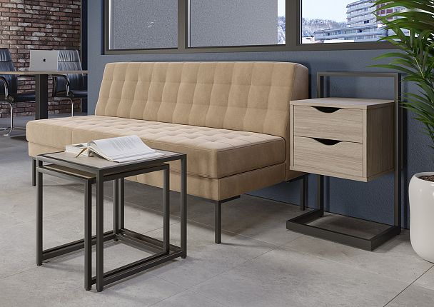 Тумба приставная "Loft"  VR.L-PY2 Дуб Аттик/Черный - Вид 2