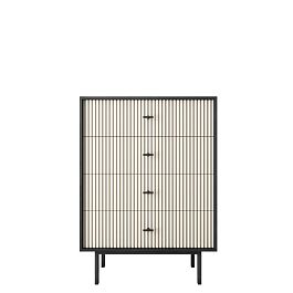 Комод вертикальный с четырьмя ящиками Emerson арт EM18/milky/L - Фото предпросмотра