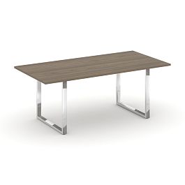 Style Project Direct Lux Стол переговорный M-SN-6O.SPRG-198.3 Вяз Благородный/Нержавеющая Сталь/Хром 1980*980*25 - Фото предпросмотра