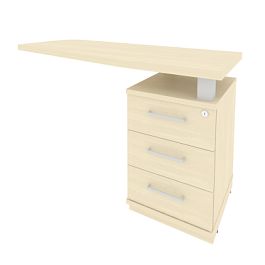 First Тумба приставная с топом правая KTP-2 (R) Клён 1300*500*765 - Фото предпросмотра