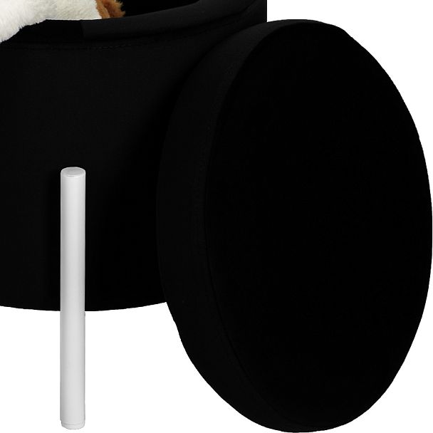 Комплект пуфов Кен с местом для хранения Черный велюр H-75/белый, 2 шт. - Вид 5